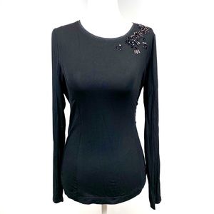 NWT, Catherine Malandrino Black Long Sleeve Shirt, Size Small.